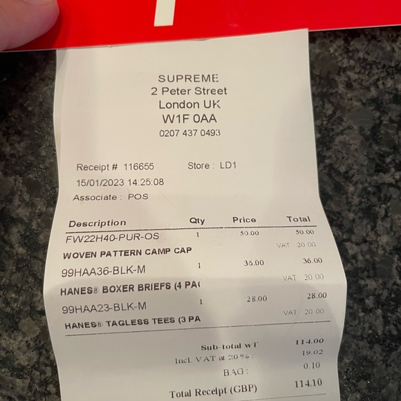 Supreme hanes shirt 3 pack NWT - Picture 3 of 3